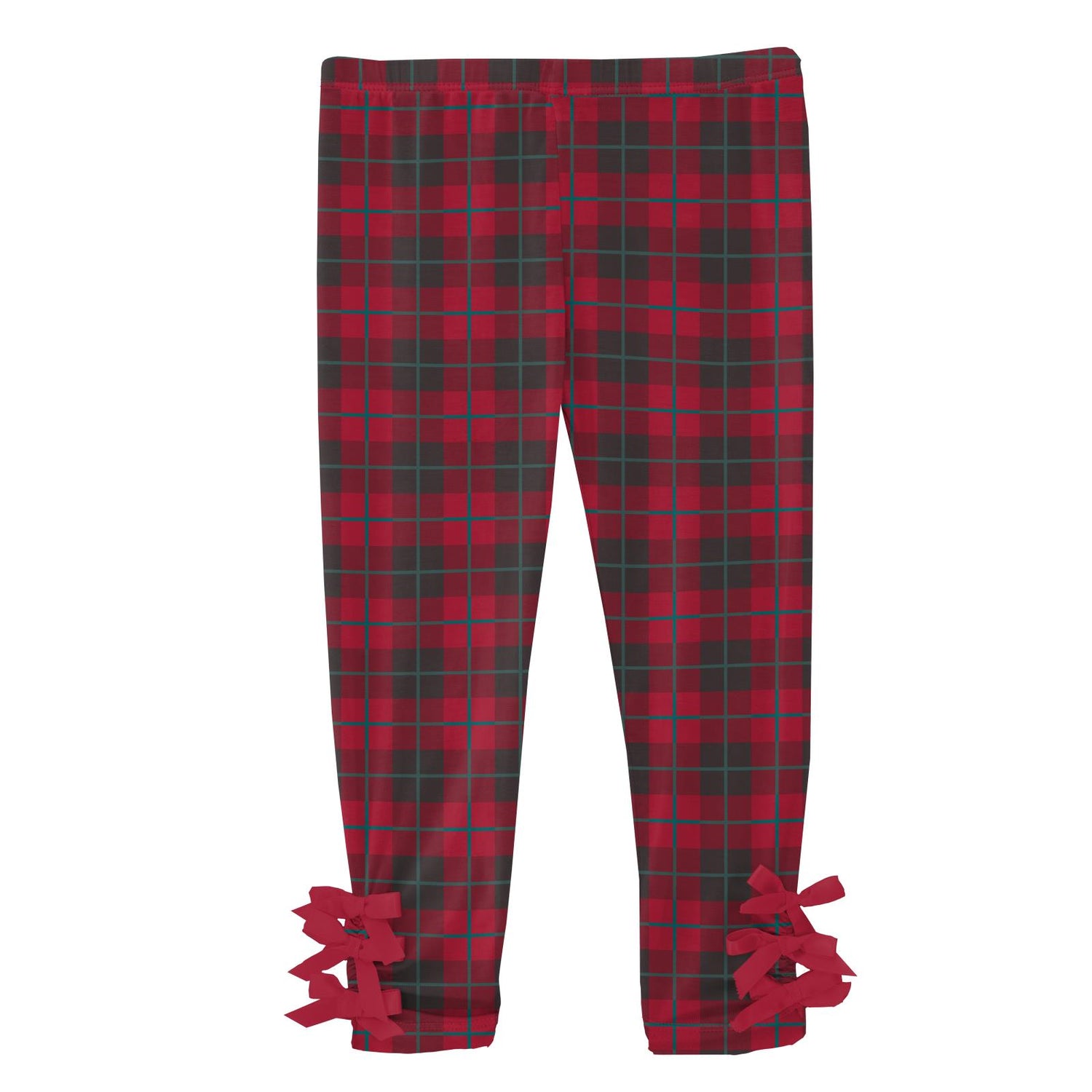 Print Leggings with Bows in Anniversary Plaid