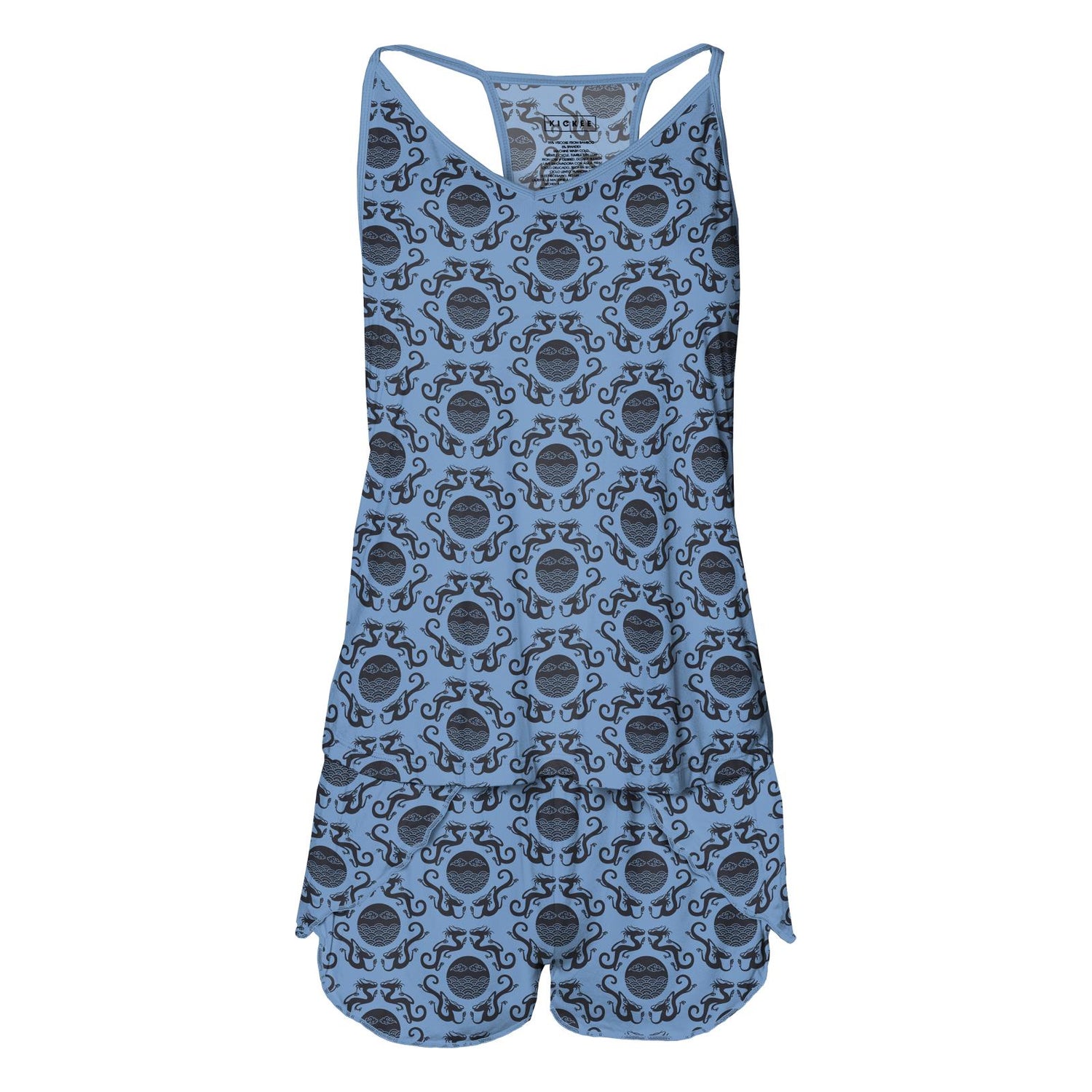 Women's Print Swing Tank & Tulip Shorts Set in Dream Blue Four Dragons