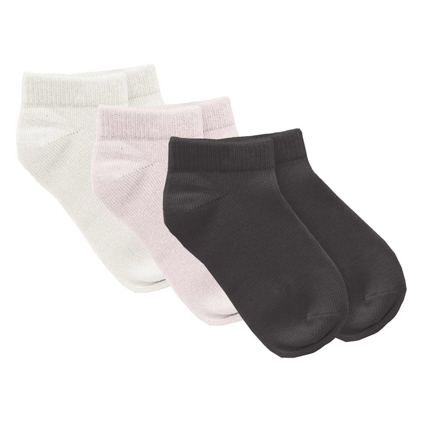 Ankle Socks Set of 3 in Midnight, Natural and Macaroon