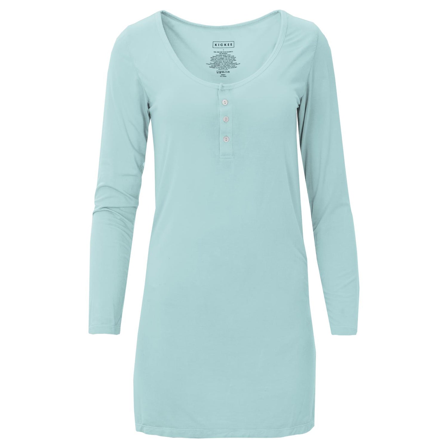 Women's Long Sleeve Nightshirt in Summer Sky