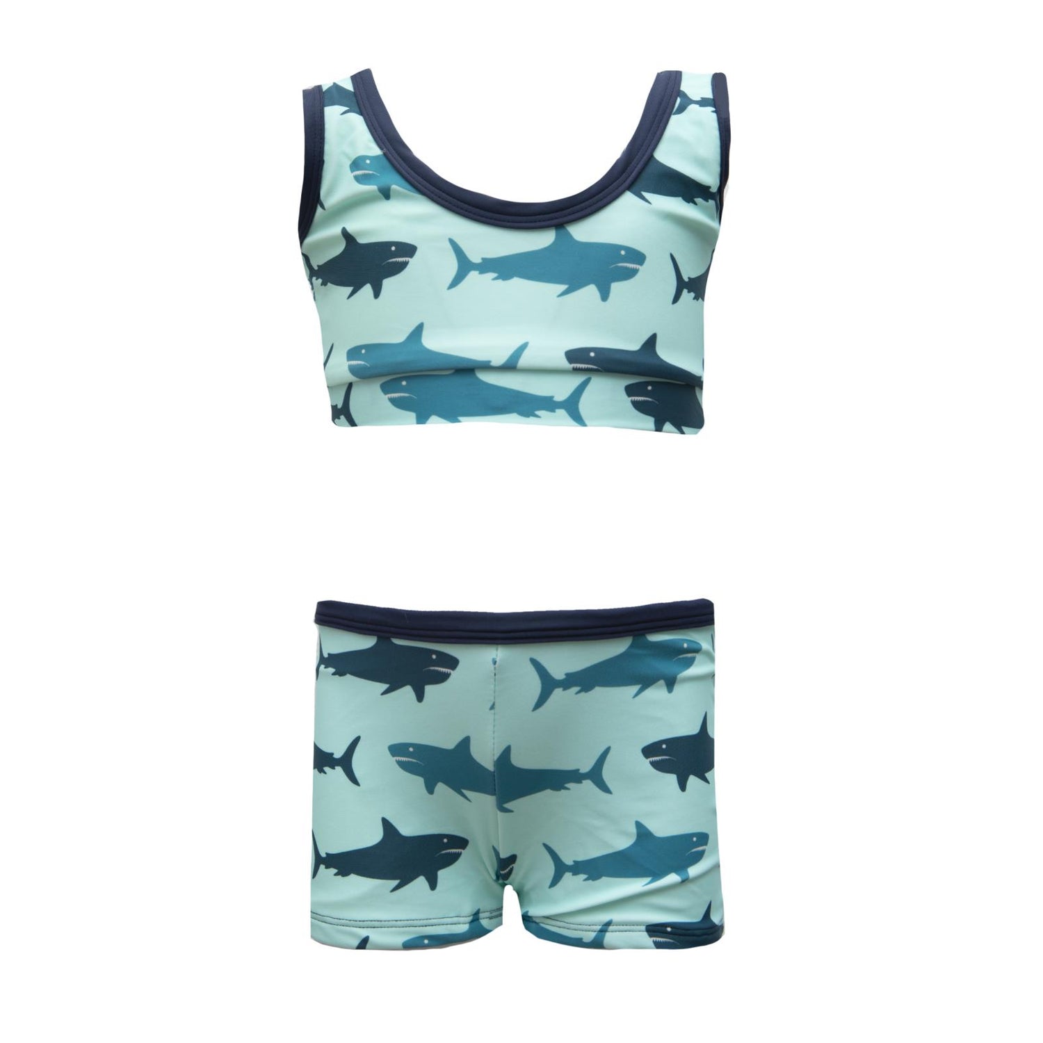 Print 2-Piece Sport Bathing Suit in Summer Sky Megalodon