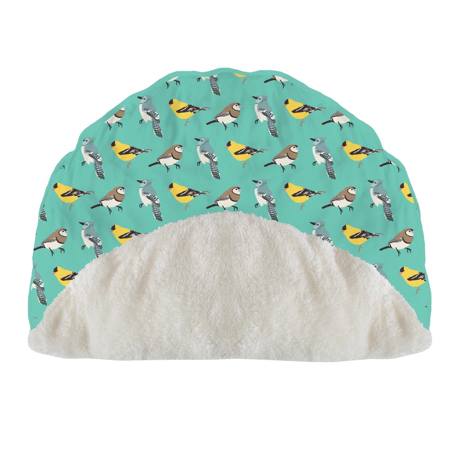 Print Sherpa-Lined Fluffle Playmat in Glass Spring Birds