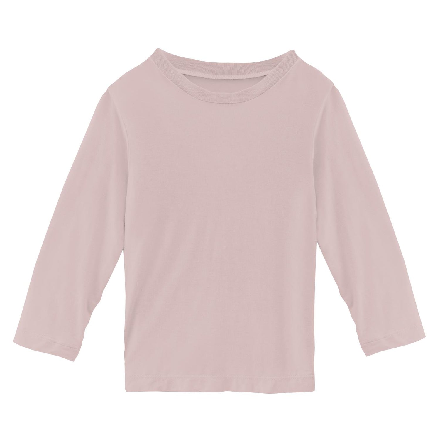 Long Sleeve Easy Fit Crew Neck Tee in Baby Rose