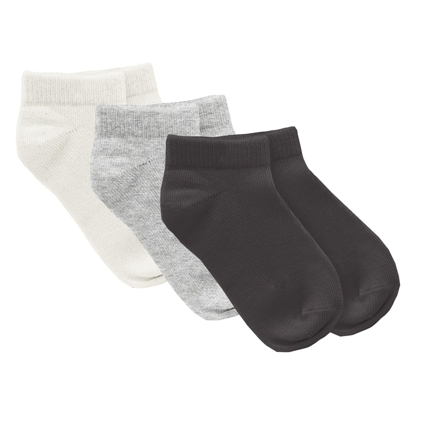 Ankle Socks Set of 3 in Midnight, Natural and Heathered Mist