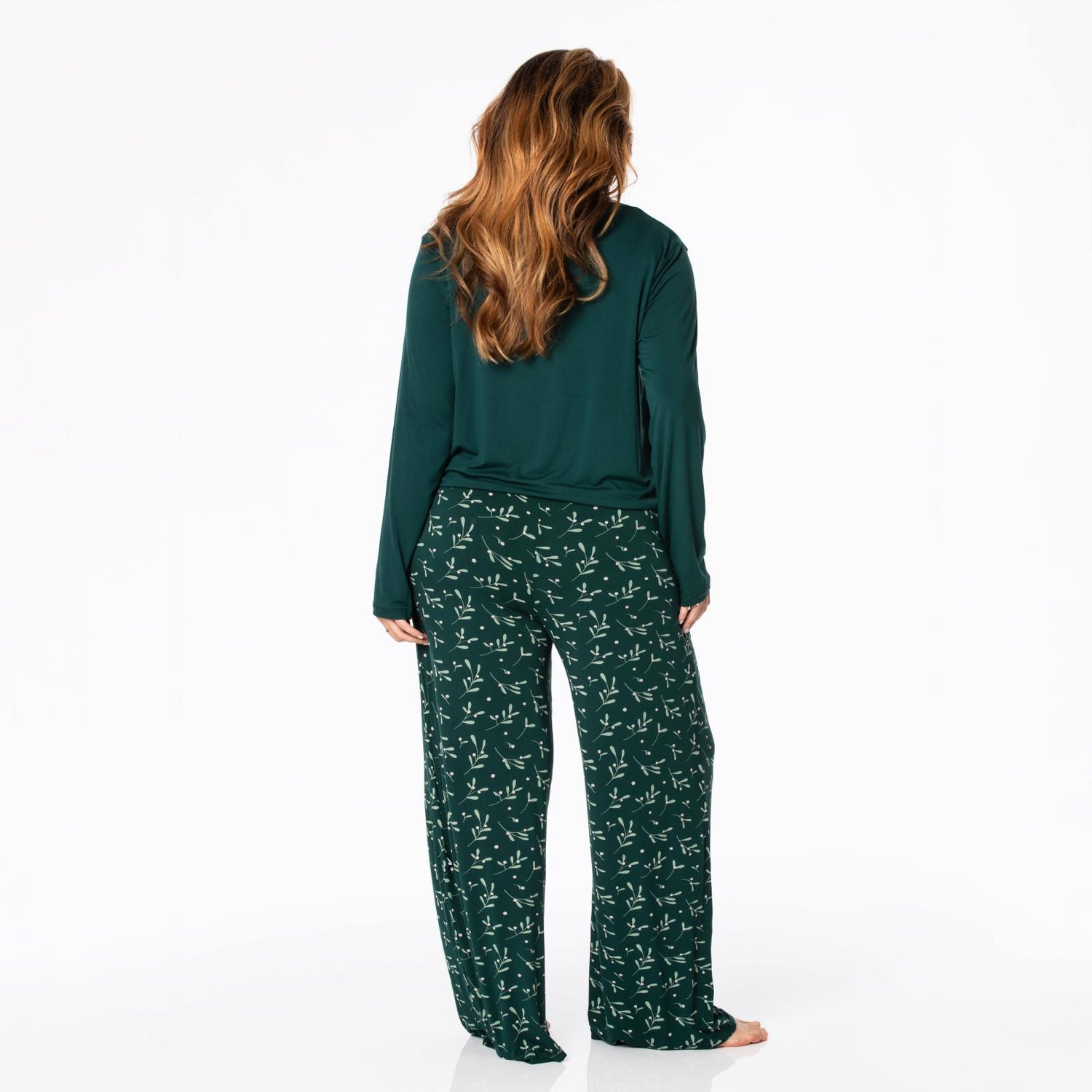 Women's Print Lounge Pants in Pine Mistletoe