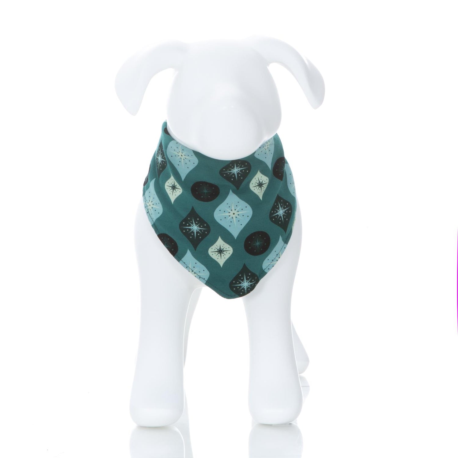 Hoilday Print Dog Bandana in Cedar Vintage Ornaments