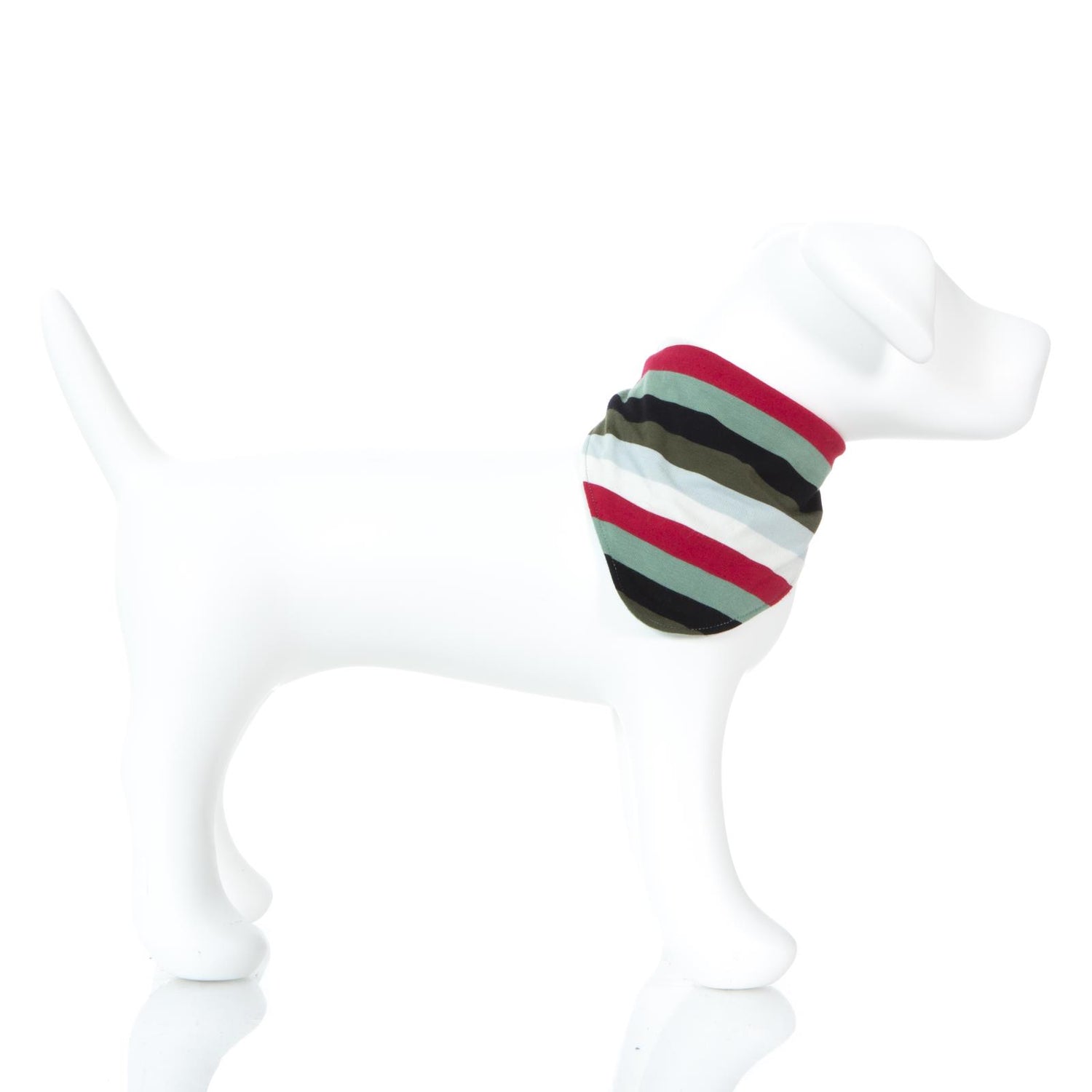 Print Dog Bandana in Christmas Multi Stripe