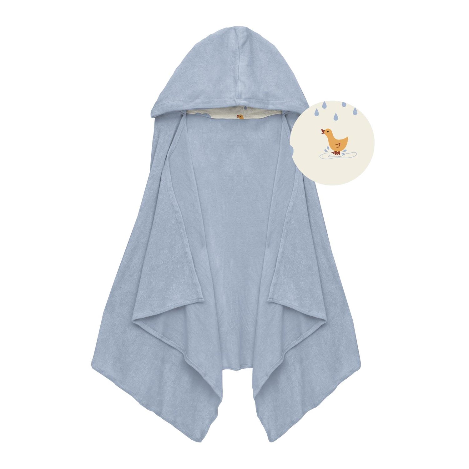 Terry Hooded Towel with Lined Hood in Pond with Natural Puddle Duck