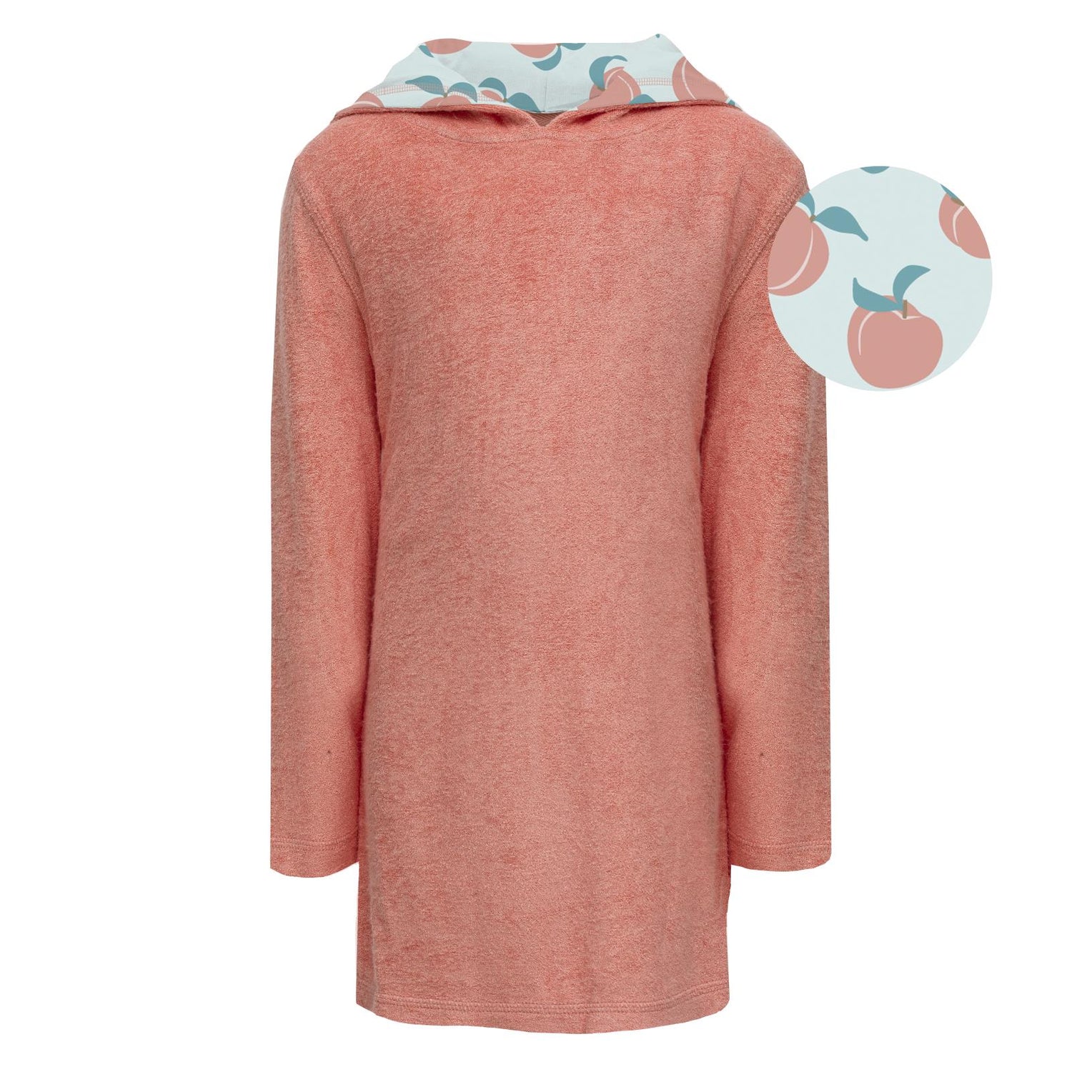 Terry Pull-over After Swim Robe in Blush with Fresh Air Peaches