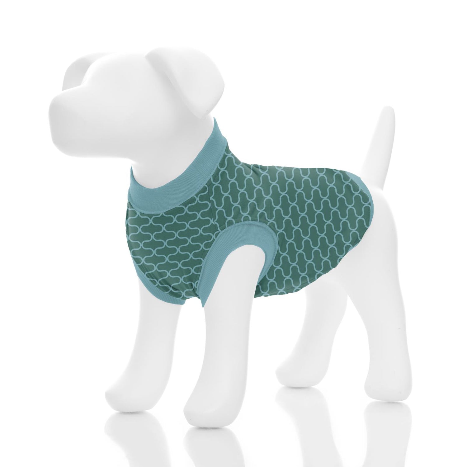 Print Luxe Sleeveless Dog Tee in Ivy Lattice