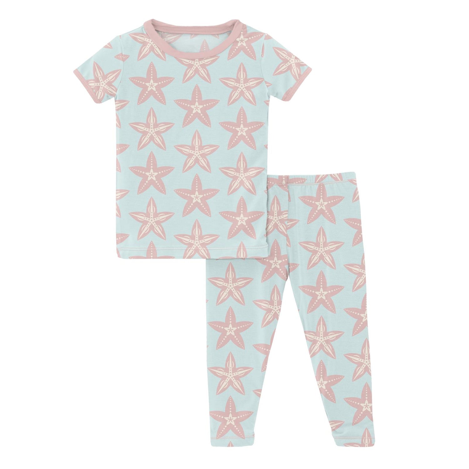 Print Short Sleeve Pajama Set in Fresh Air Fancy Starfish