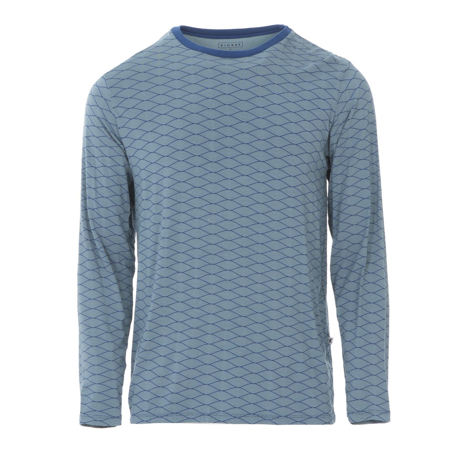 Men's Basic Print Long Sleeve Tee in Dusty Sky Tides