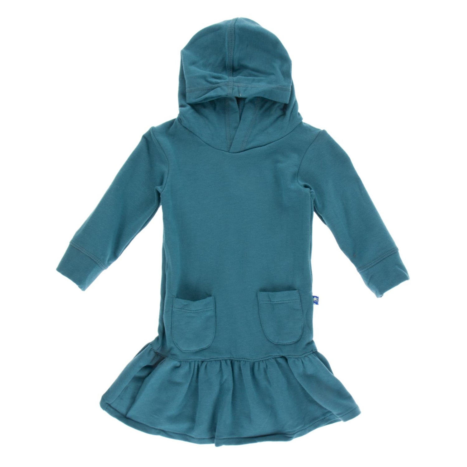 Long Sleeve Fleece Hoodie Dress in Seagrass