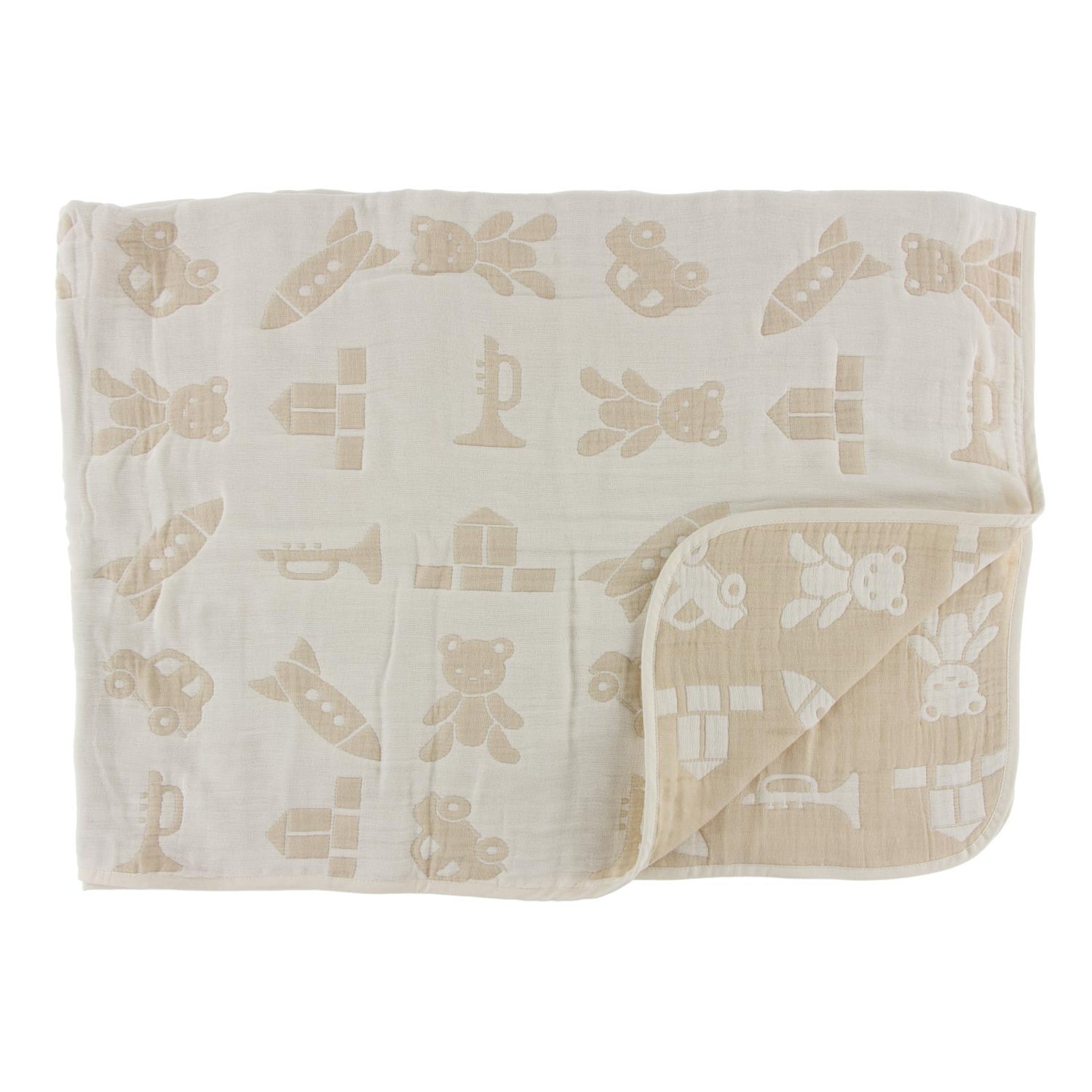 Jacquard Muslin Blanket in Beige Toys