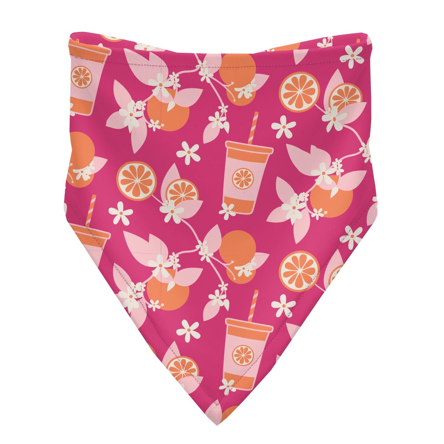 Print Bandana Bib in Calypso Orange Cream