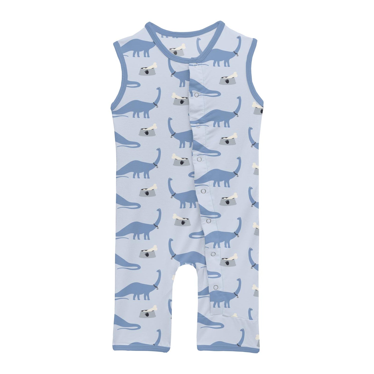 Print Tank Romper in Dew Pet Dino