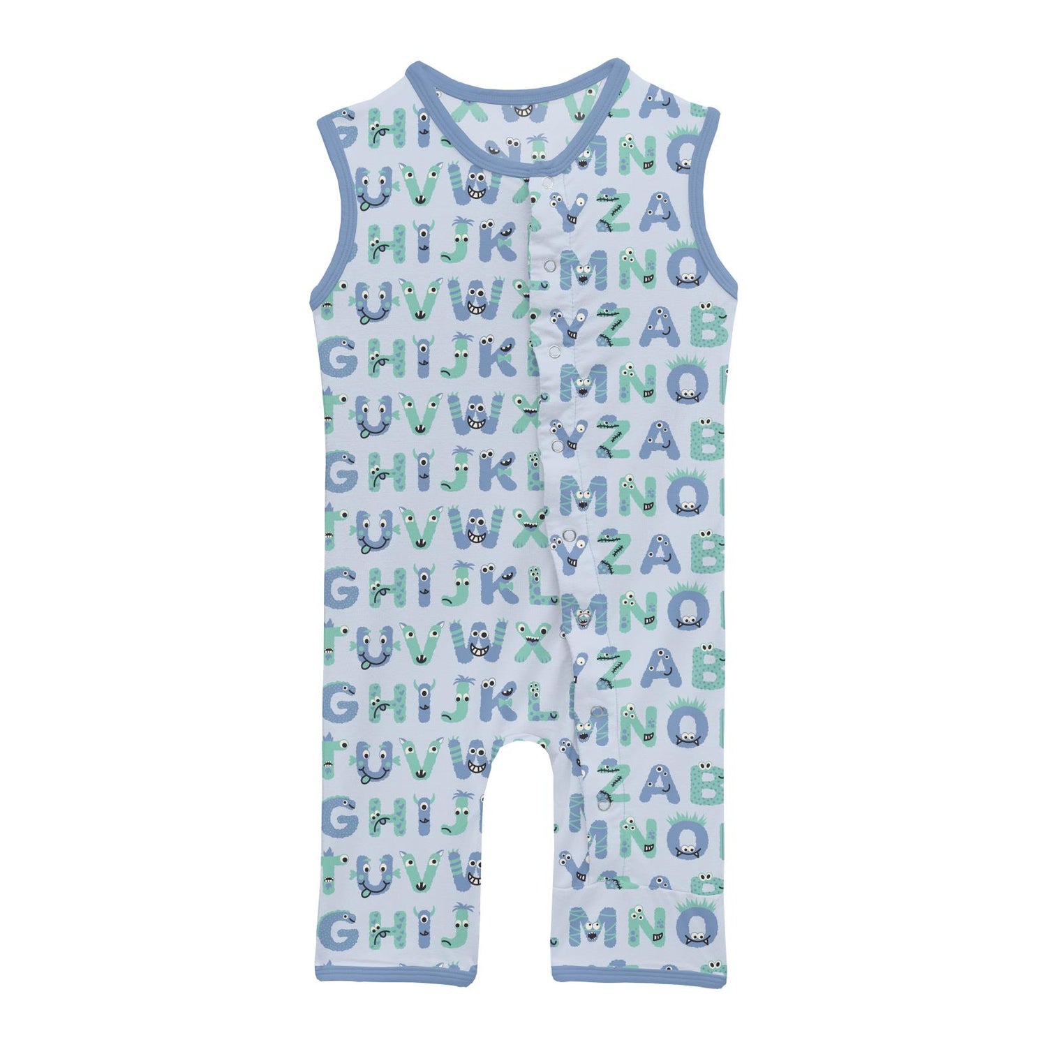 Print Tank Romper in Dew ABC Monsters