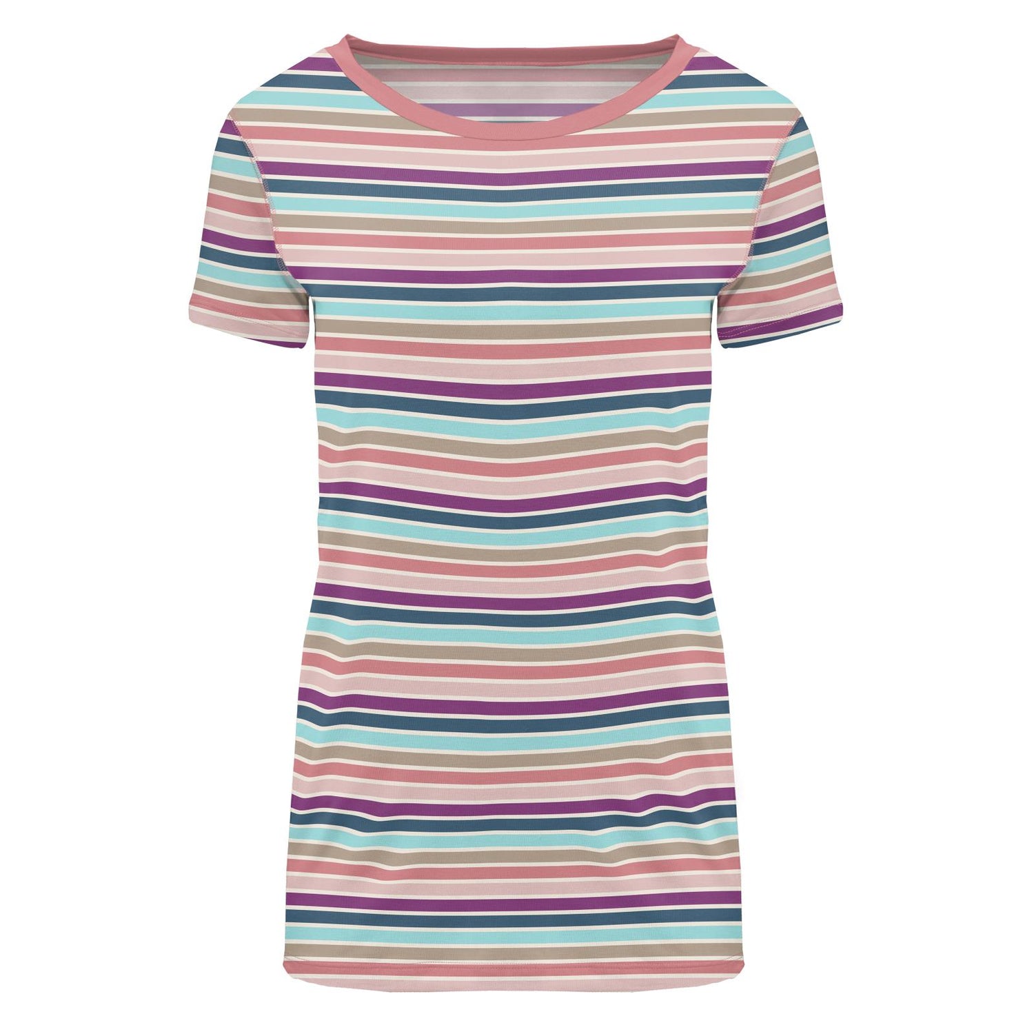 Women's Print Short Sleeve Loosey Goosey Tee in Love Stripe