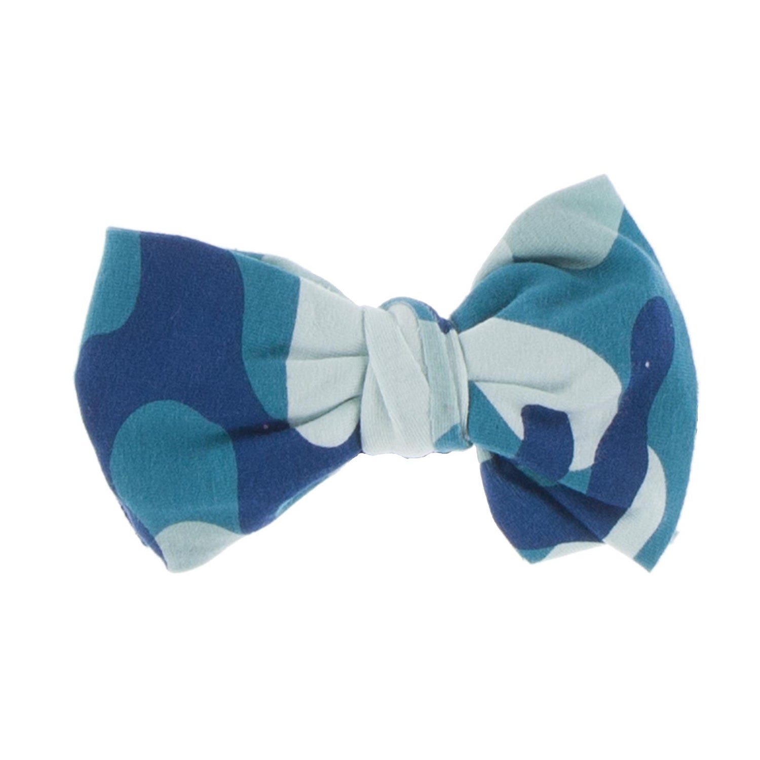 Print Luxe Big Bow with Black Headband in Oasis Military