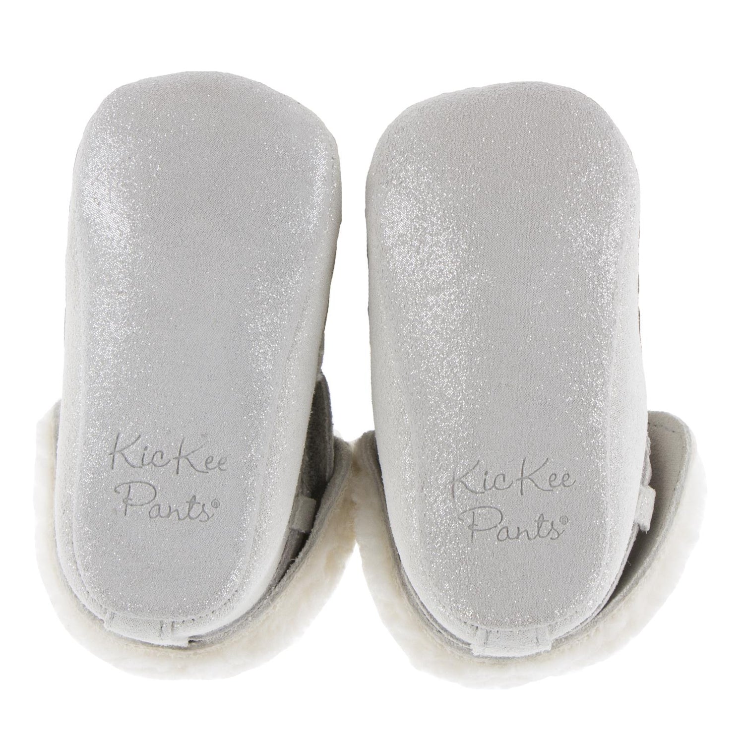 Infant Slip on Booties in Silver