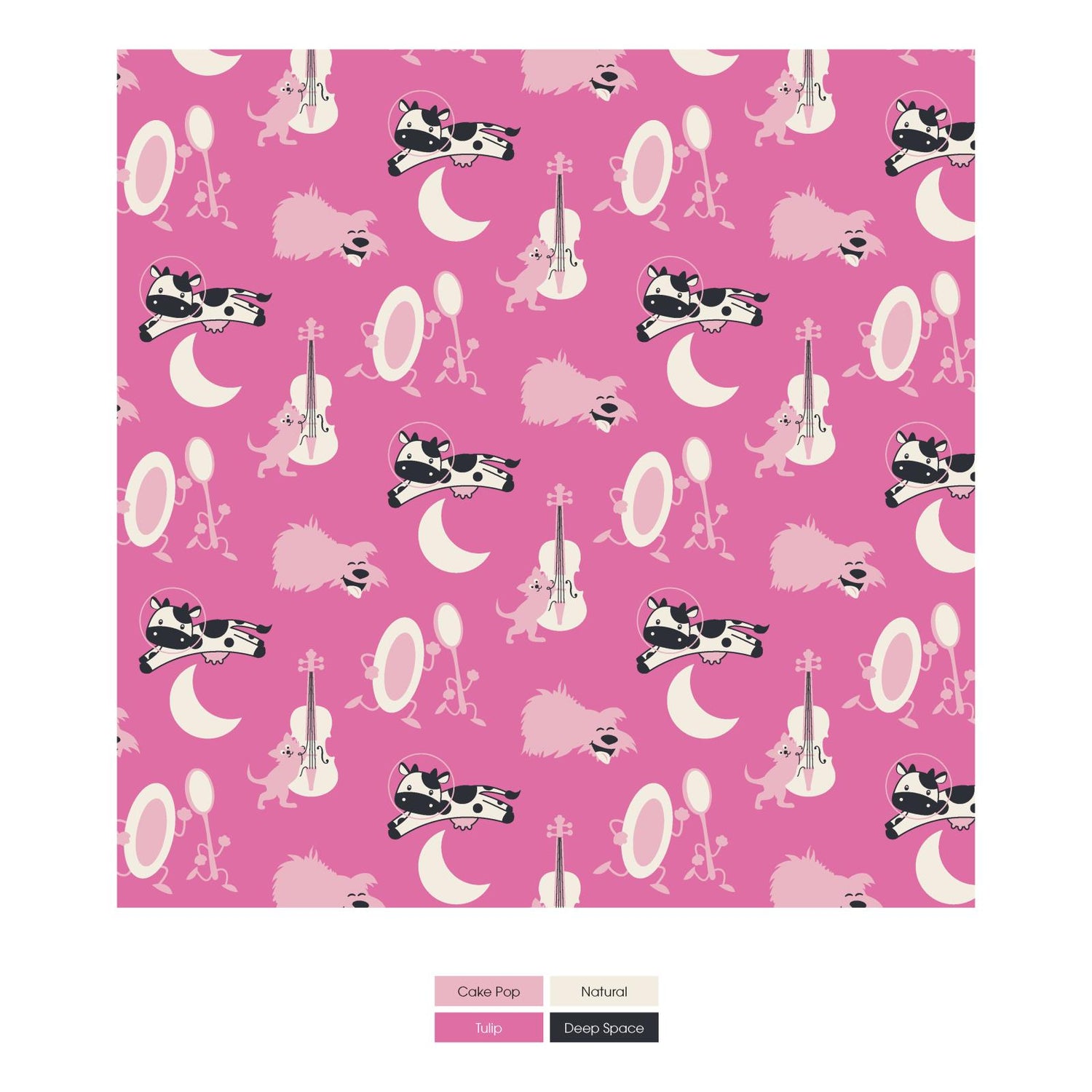 Print Short Sleeve Pajama Set in Tulip Hey Diddle Diddle