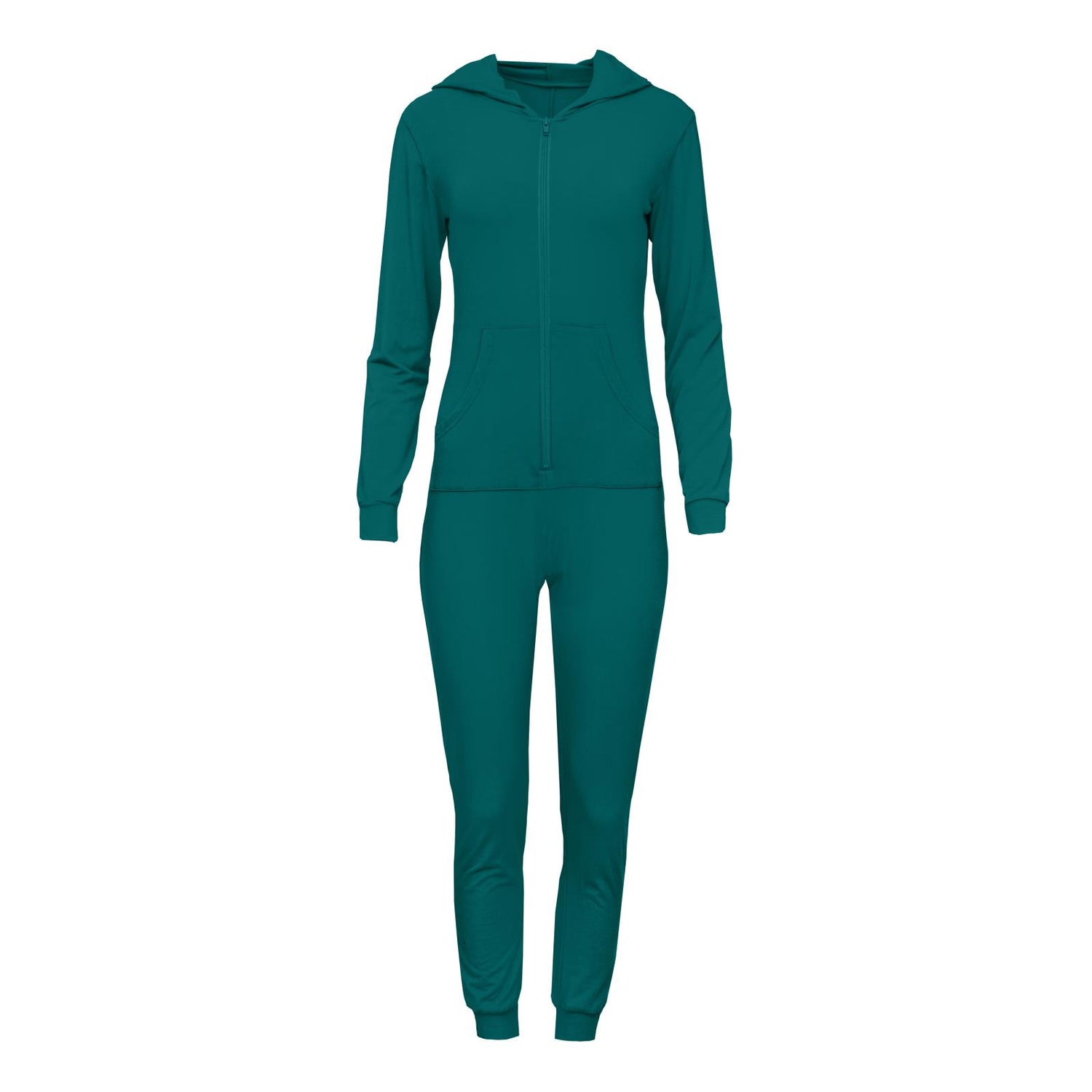 Women's Long Sleeve Jumpsuit with Hood in Cedar