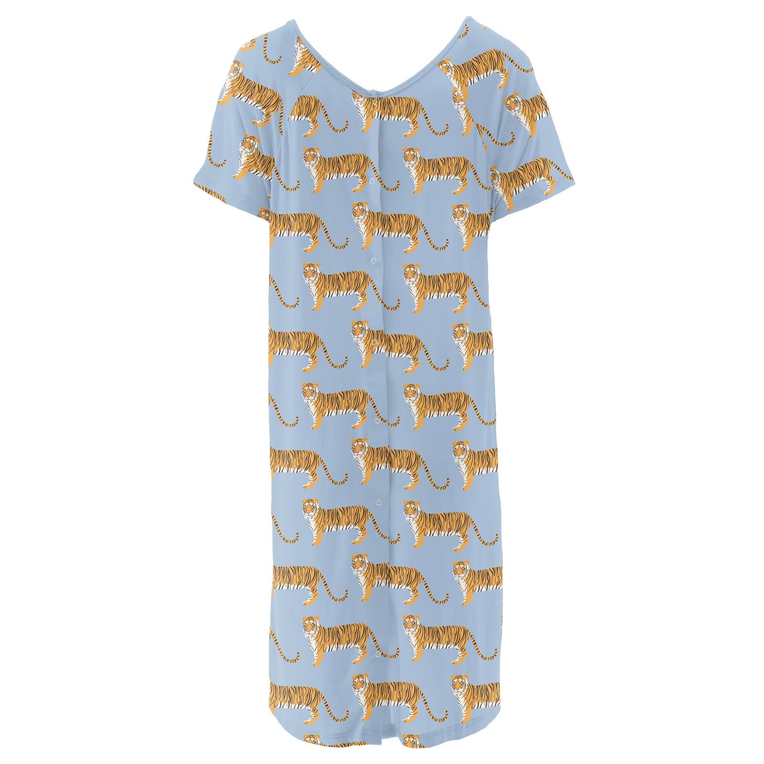 Women's Print Hospital Gown in Pond Tiger