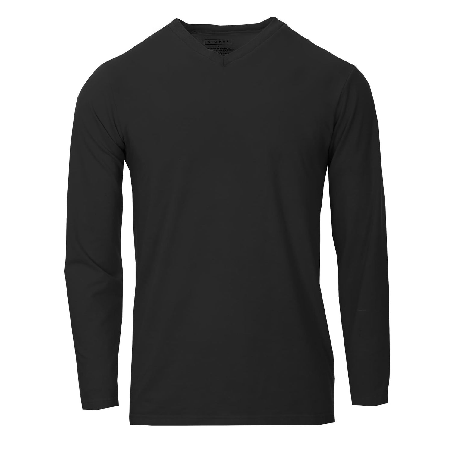 Men's Solid Long Sleeve Luxe Jersey V-Neck Tee in Midnight