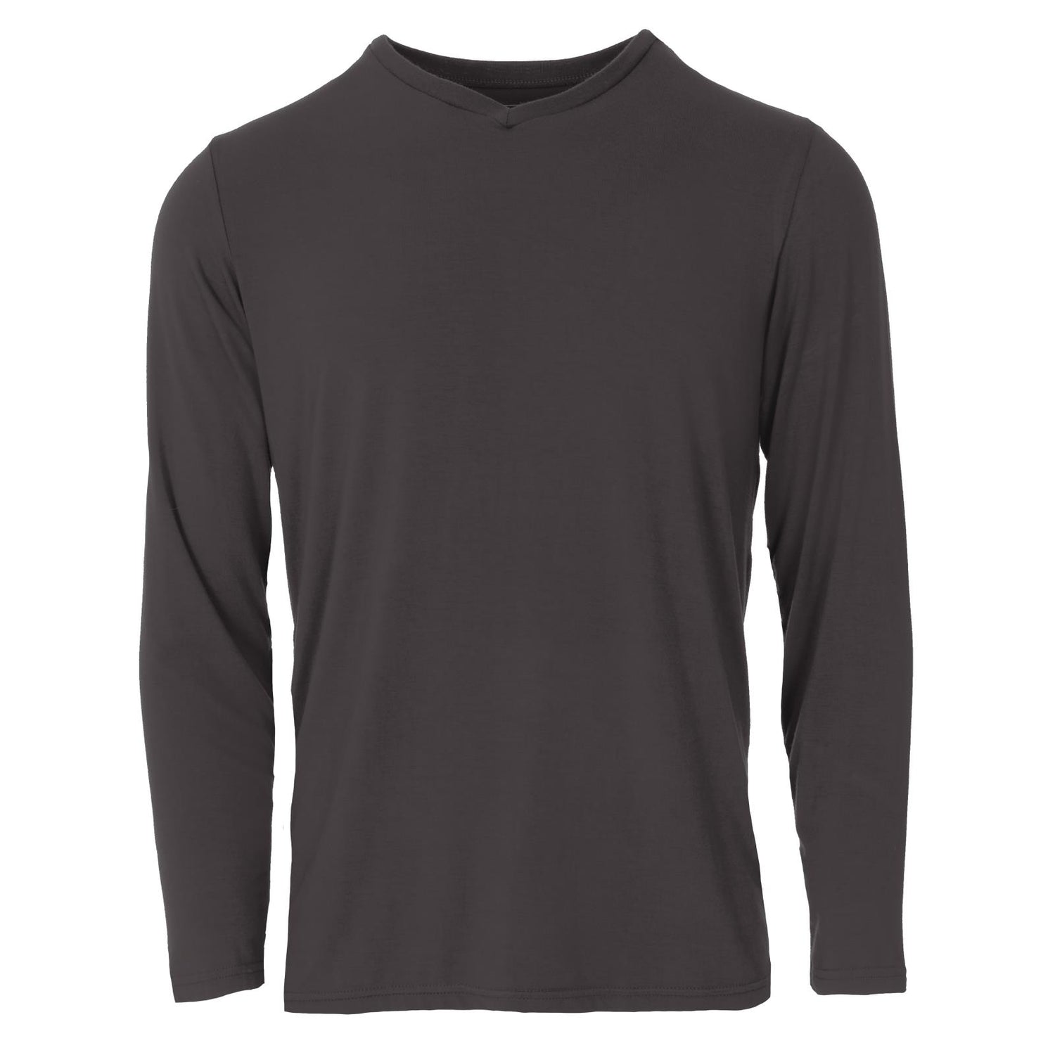 Men's Solid Long Sleeve V-Neck Tee in Midnight