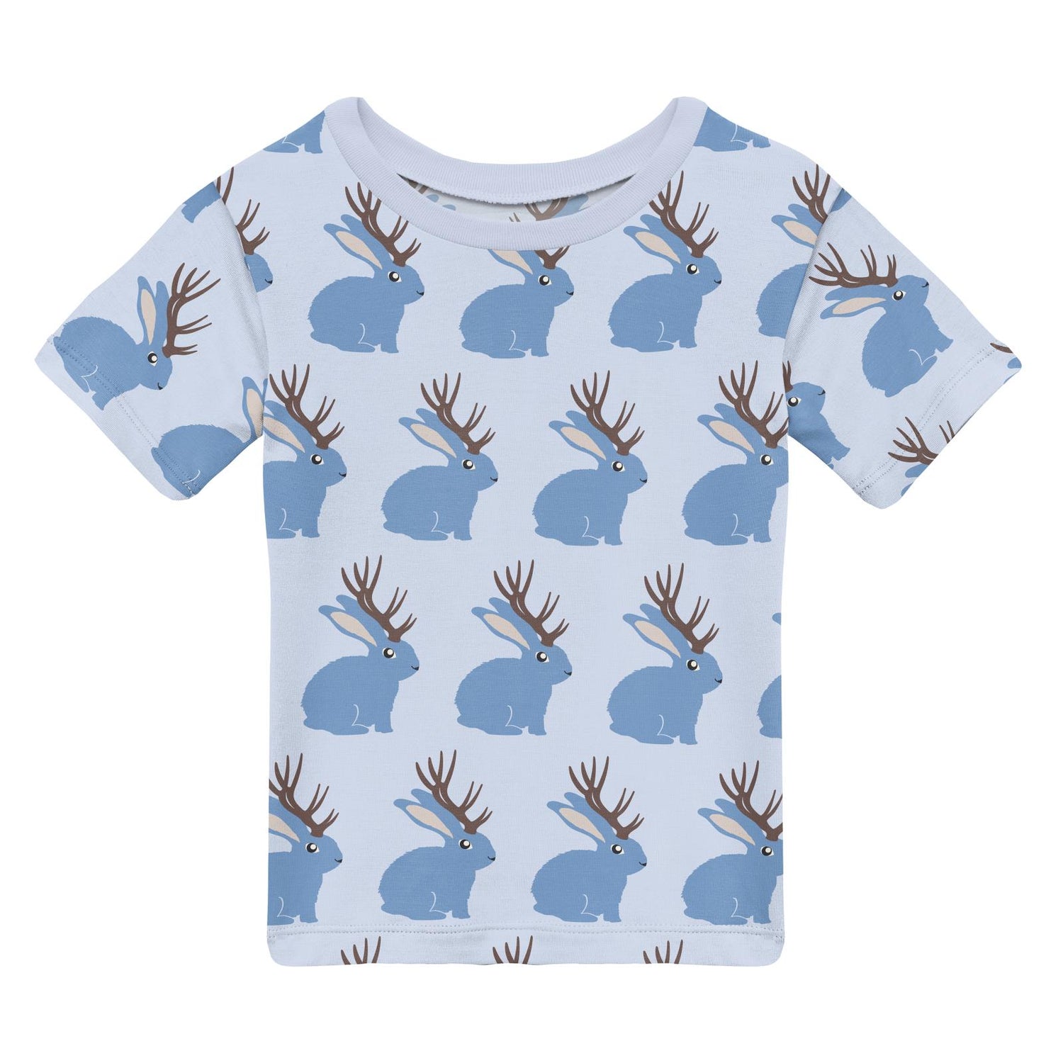 Print Short Sleeve Crew Neck Tee in Dew Jackalope