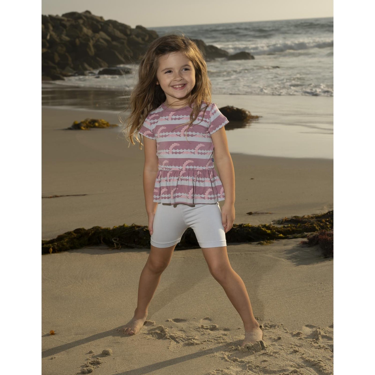 Print Short Sleeve Playtime Outfit Set in Pegasus Sea Monster