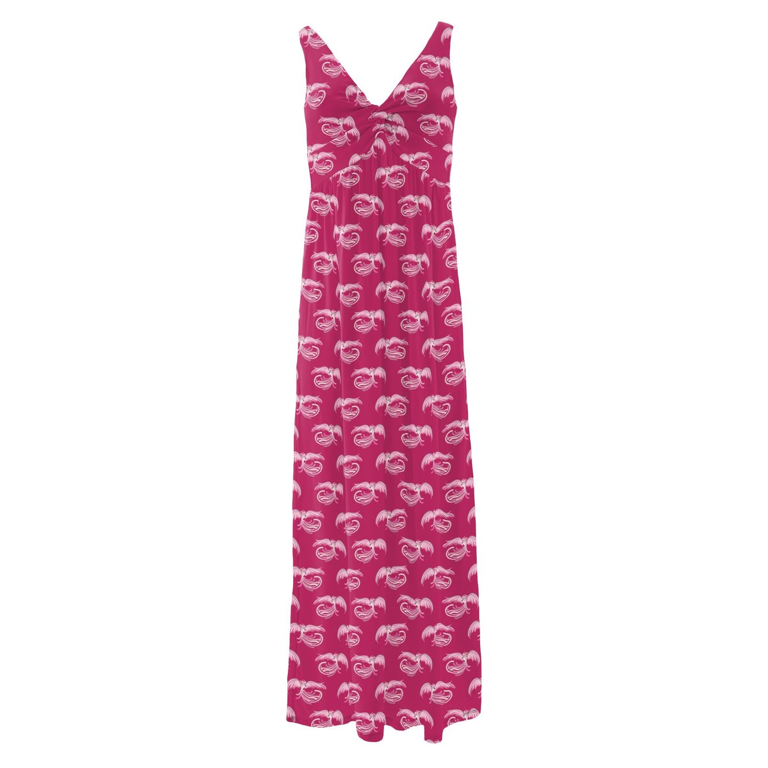 Women's Print Simple Twist Nightgown in Dragon Fruit Phoenix