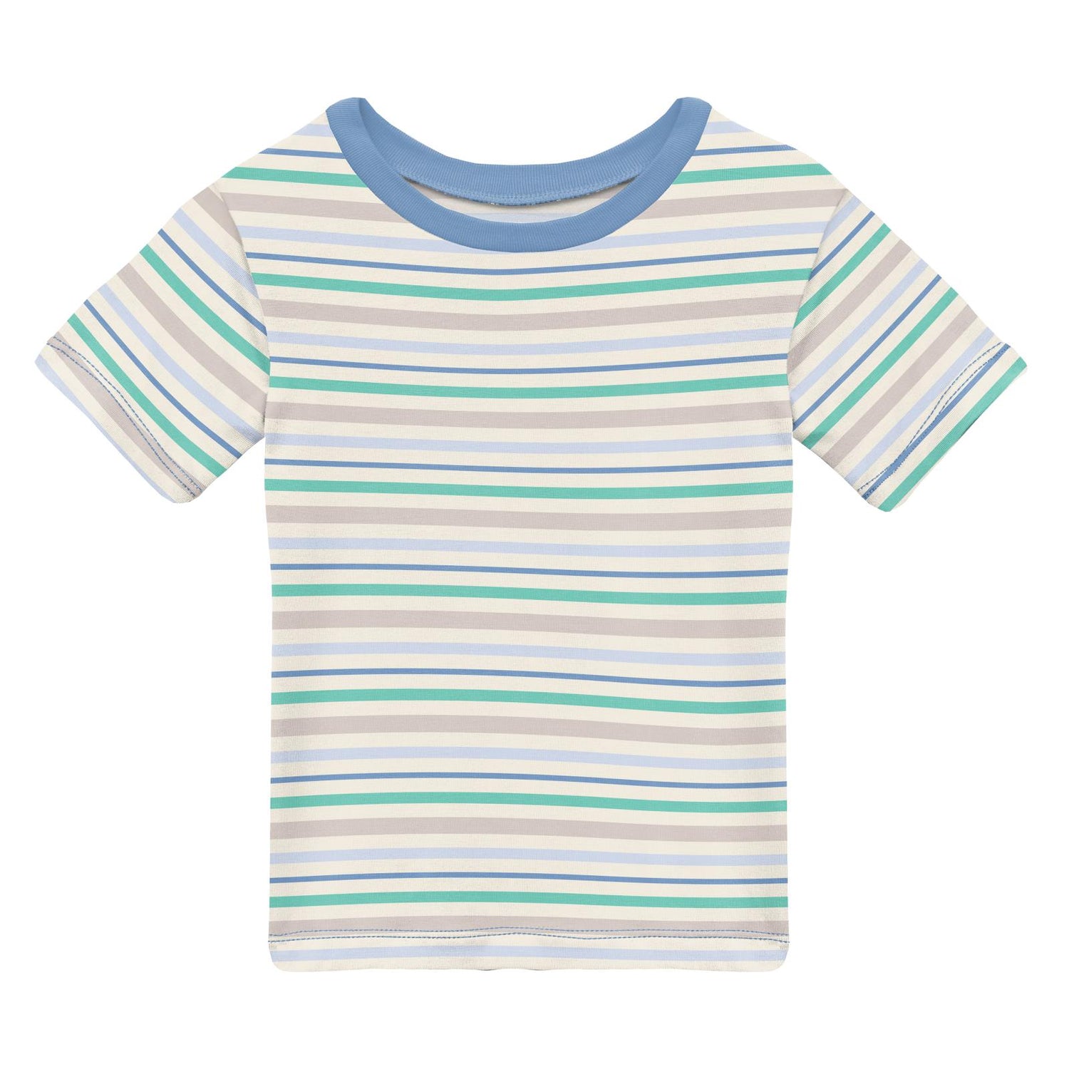 Print Short Sleeve Crew Neck Tee in Mythical Stripe