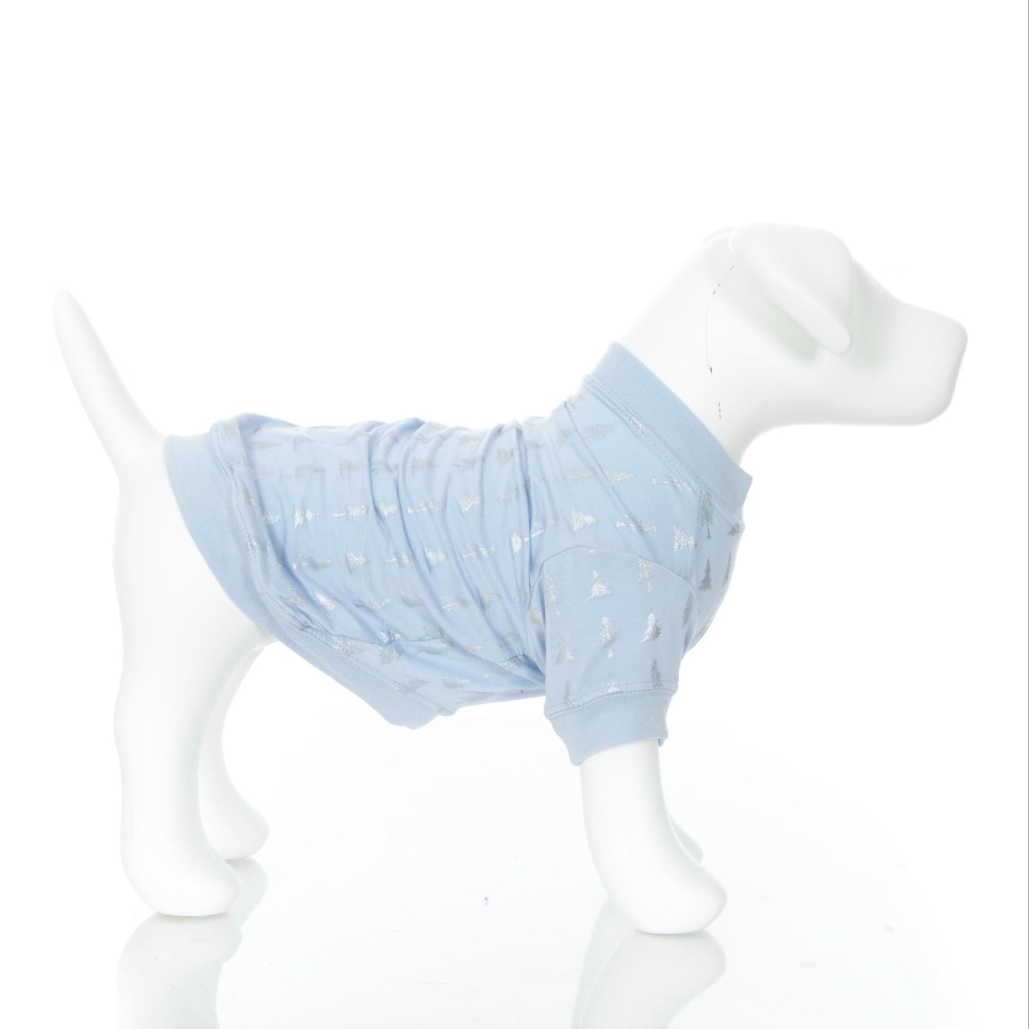 Print Dog Tee in Frost Silver Trees