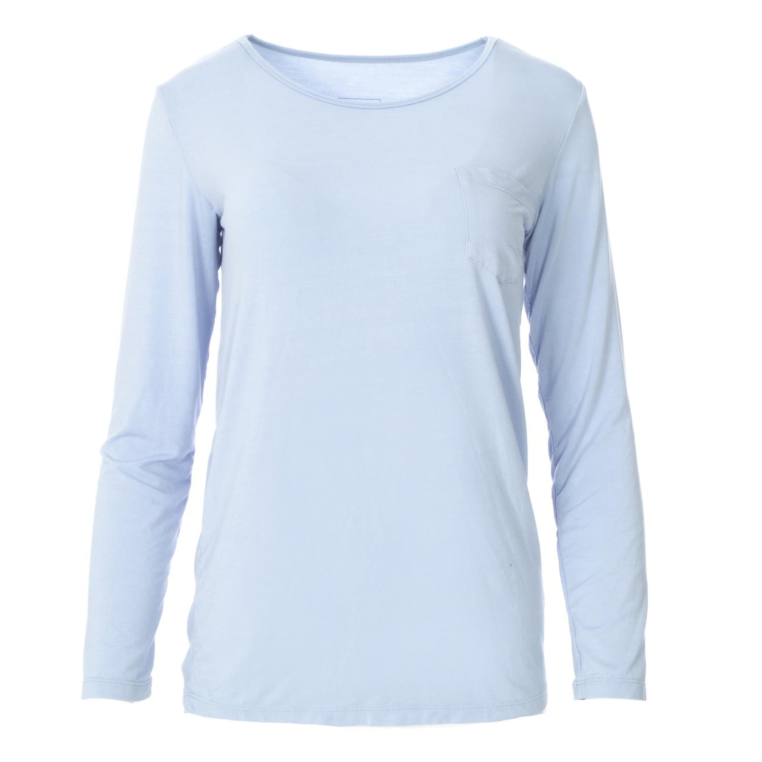 Long Sleeve Loosey Goosey Tee with Pocket in Frost