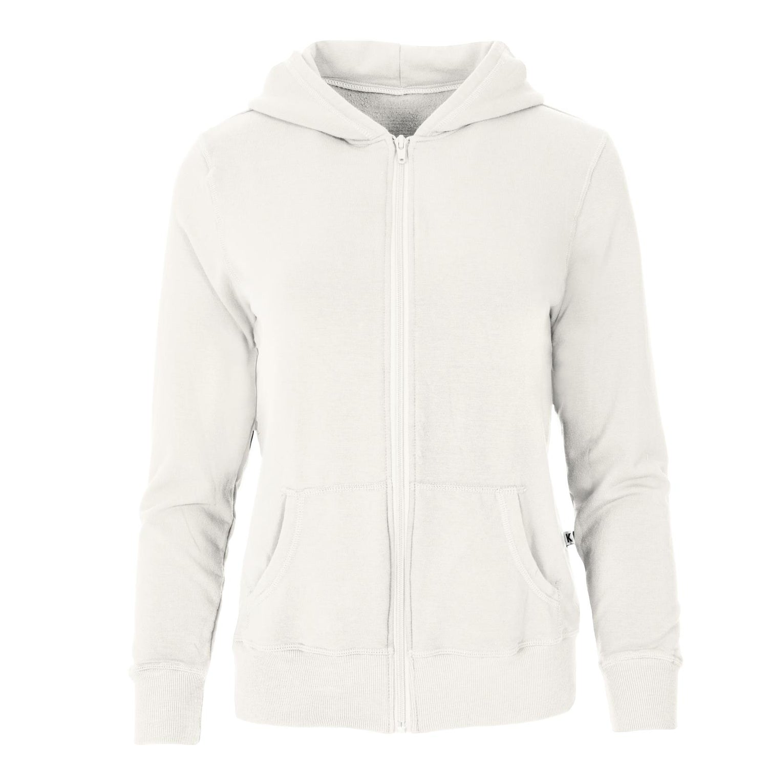 Women's Solid Fleece Hoodie in Natural