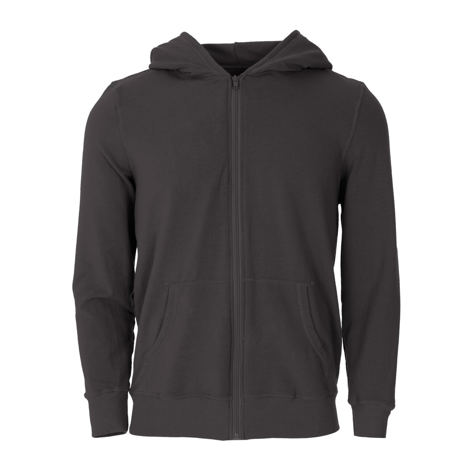 Men's Solid Fleece Zip-Front Hoodie in Midnight