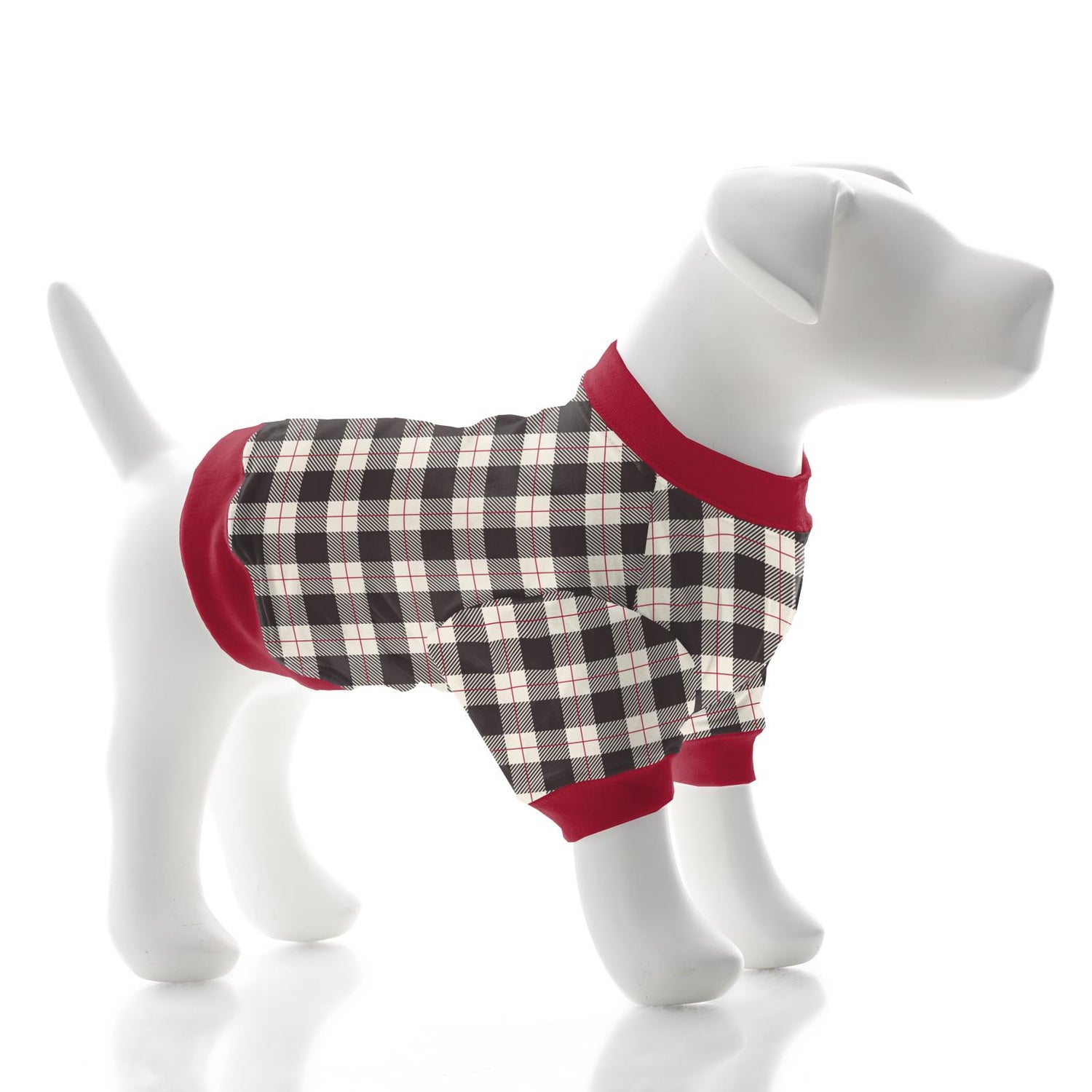 Print Dog Tee in Midnight Holiday Plaid