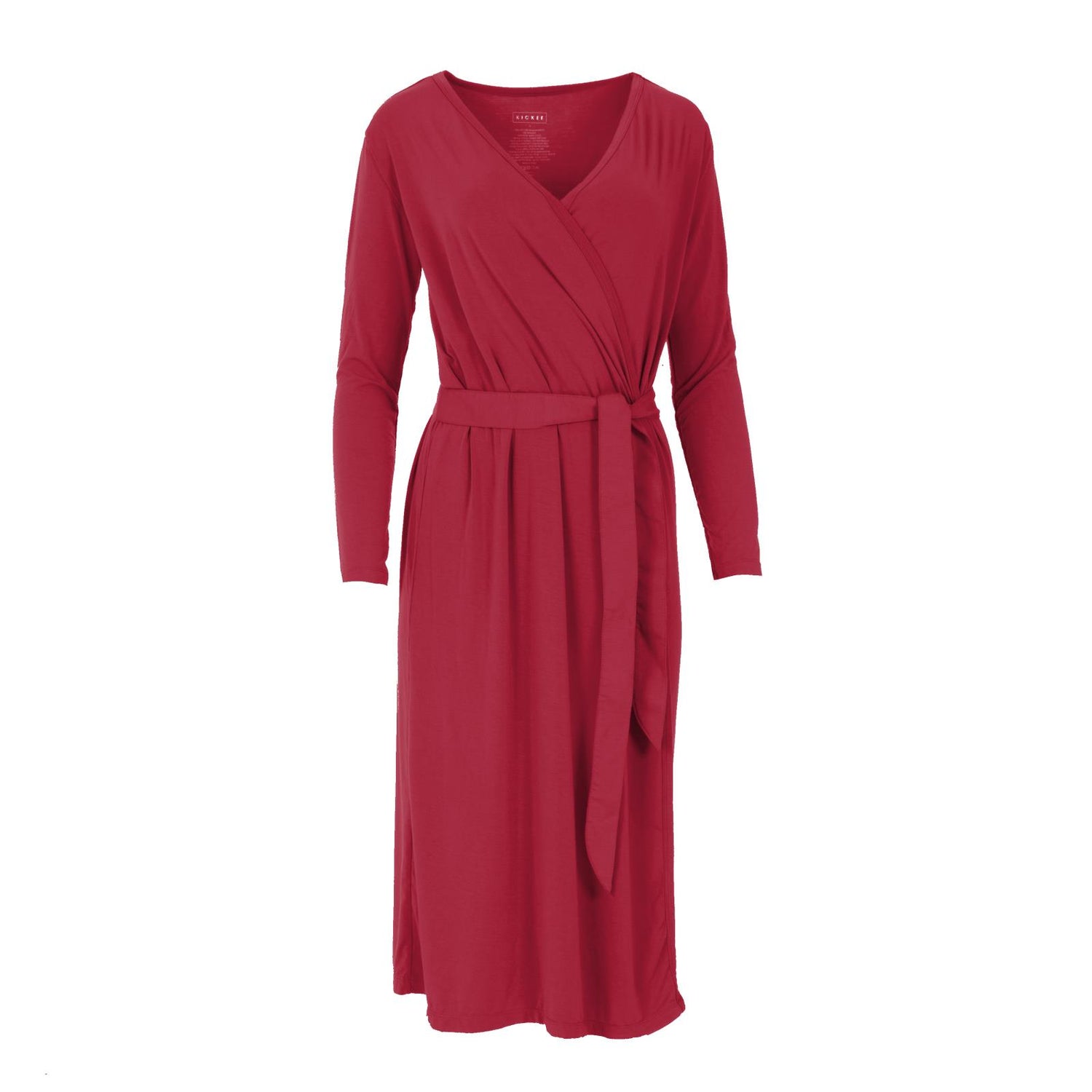 Women's Solid Basic Robe in Crimson