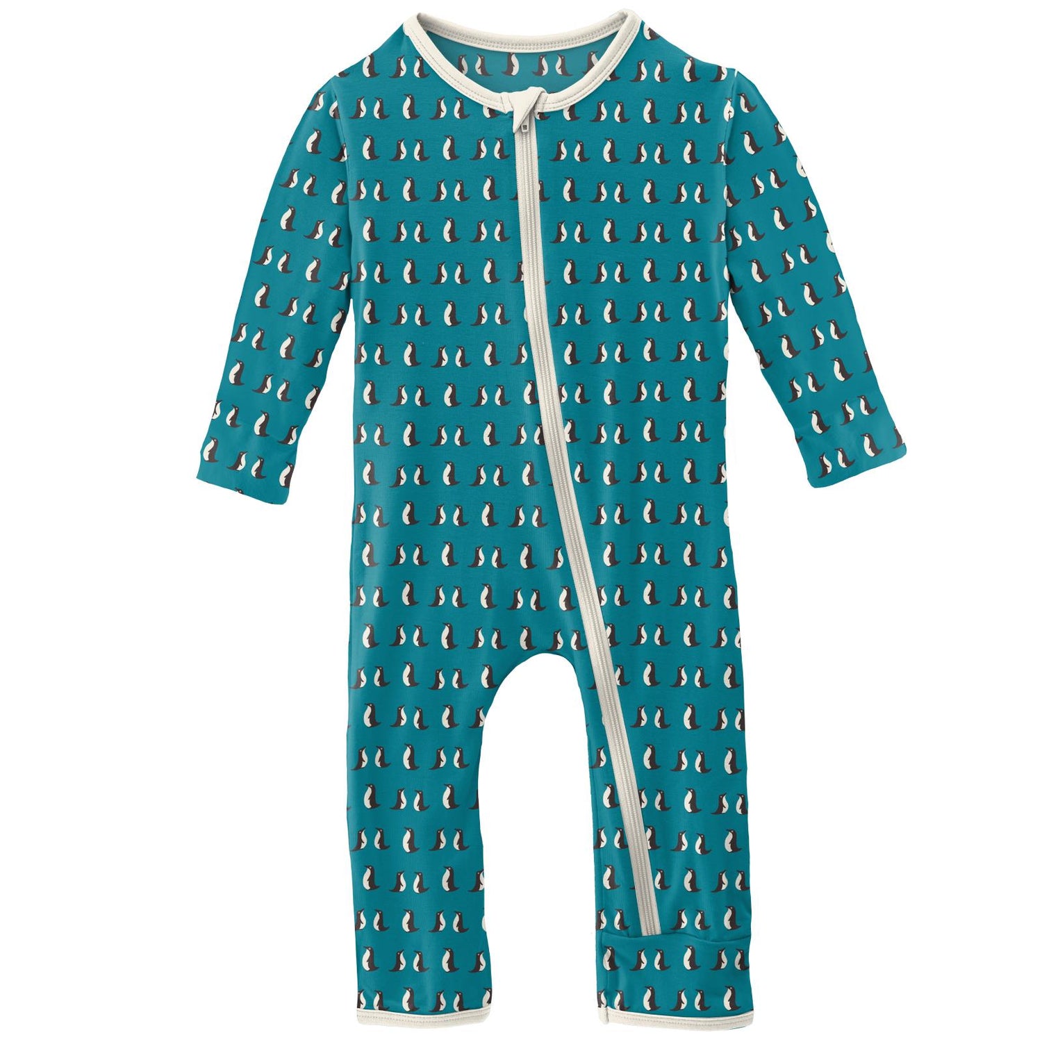 Print Coverall with Zipper in Bay Penguins