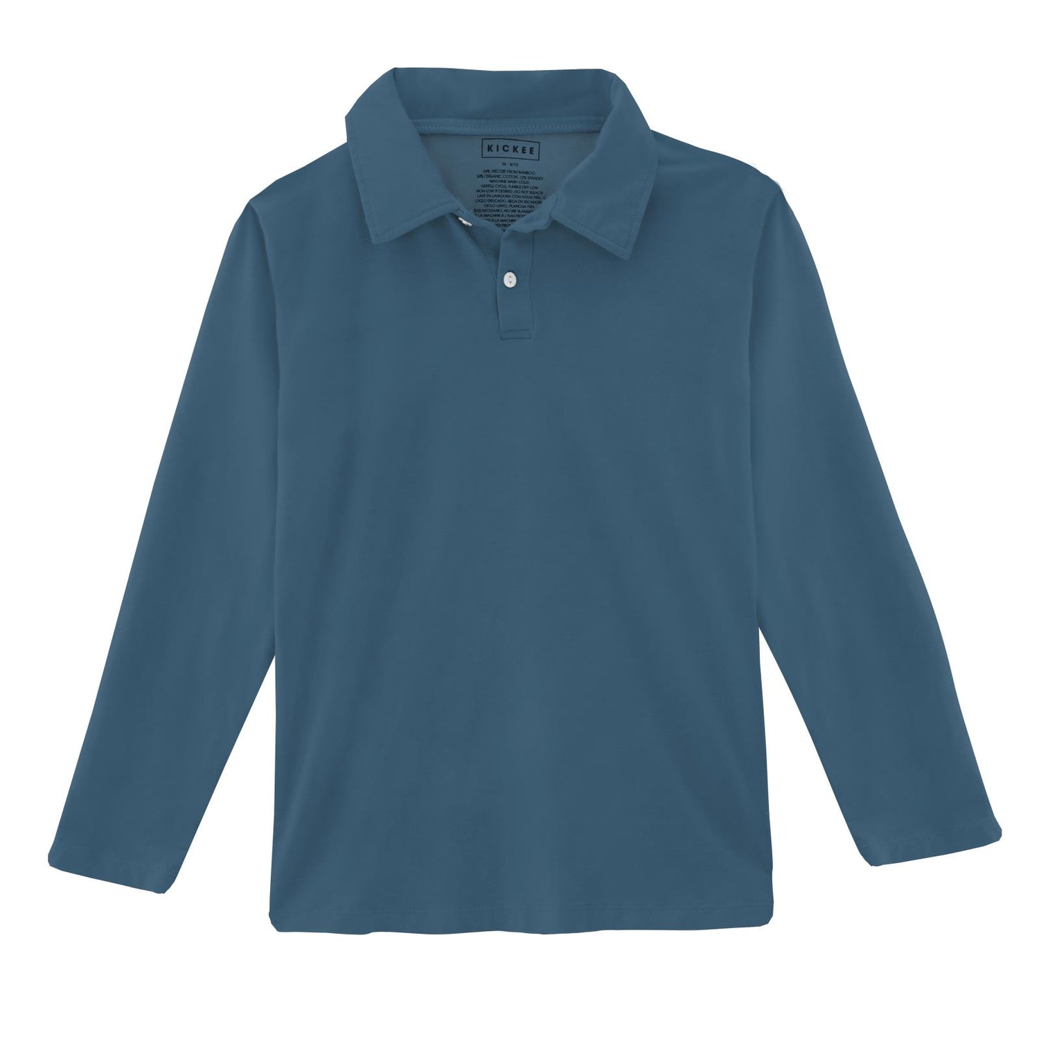 Long Sleeve Polo in Deep Sea