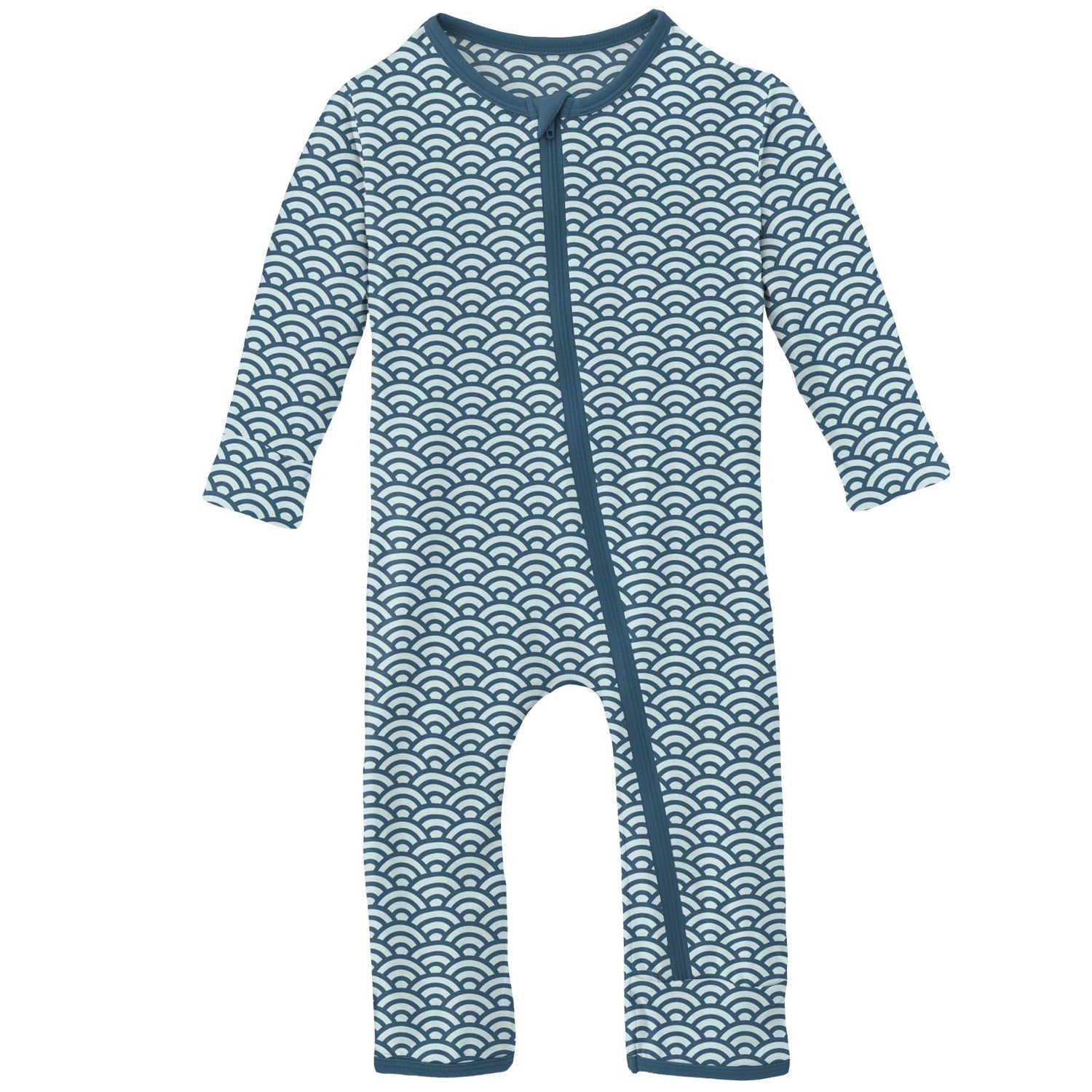 Print Coverall with Zipper in Fresh Air Waves