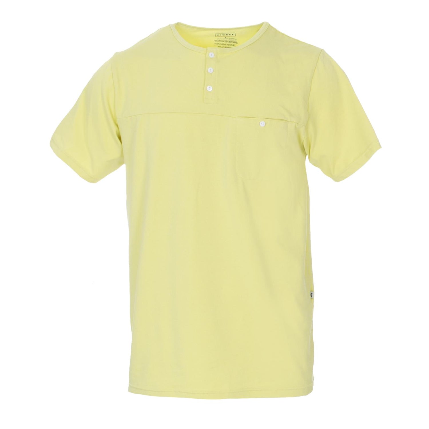 Men's Short Sleeve Luxe Jersey Henley in Lime Blossom