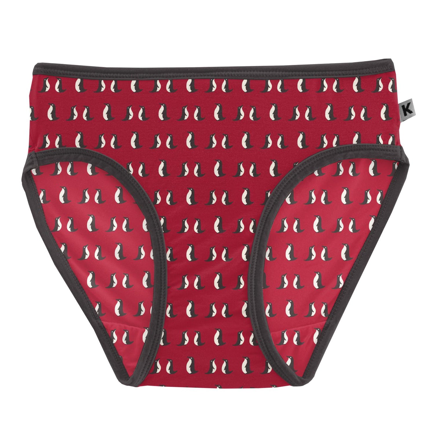 Underwear Set in Midnight Holiday Plaid & Crimson Penguins