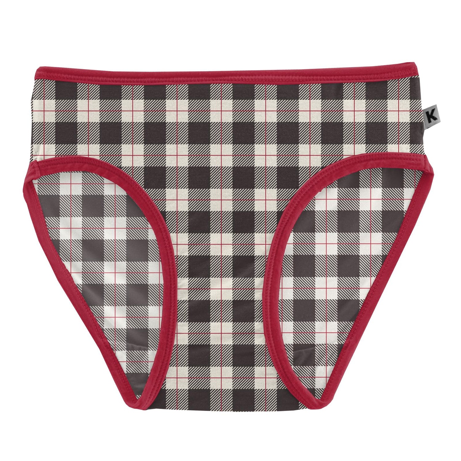 Underwear Set in Midnight Holiday Plaid & Crimson Penguins