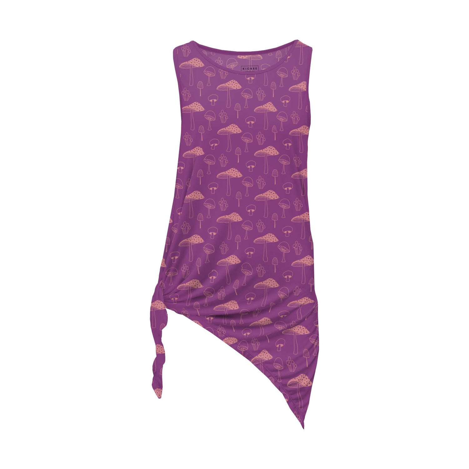 Women's Print Side-Slit Tunic in Starfish Mushrooms