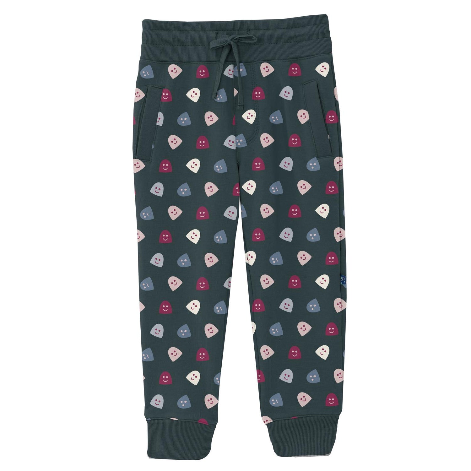 Print Fleece Joggers in Pine Happy Gumdrops