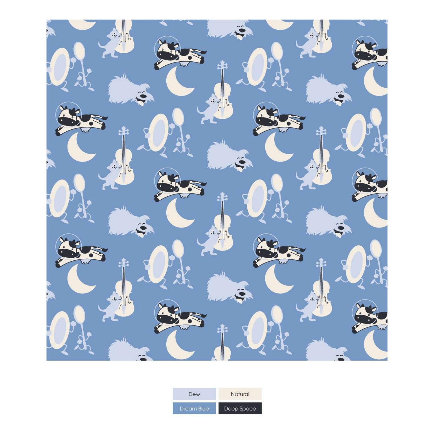 Print Convertible Sleeper with Zipper in Dream Blue Hey Diddle Diddle