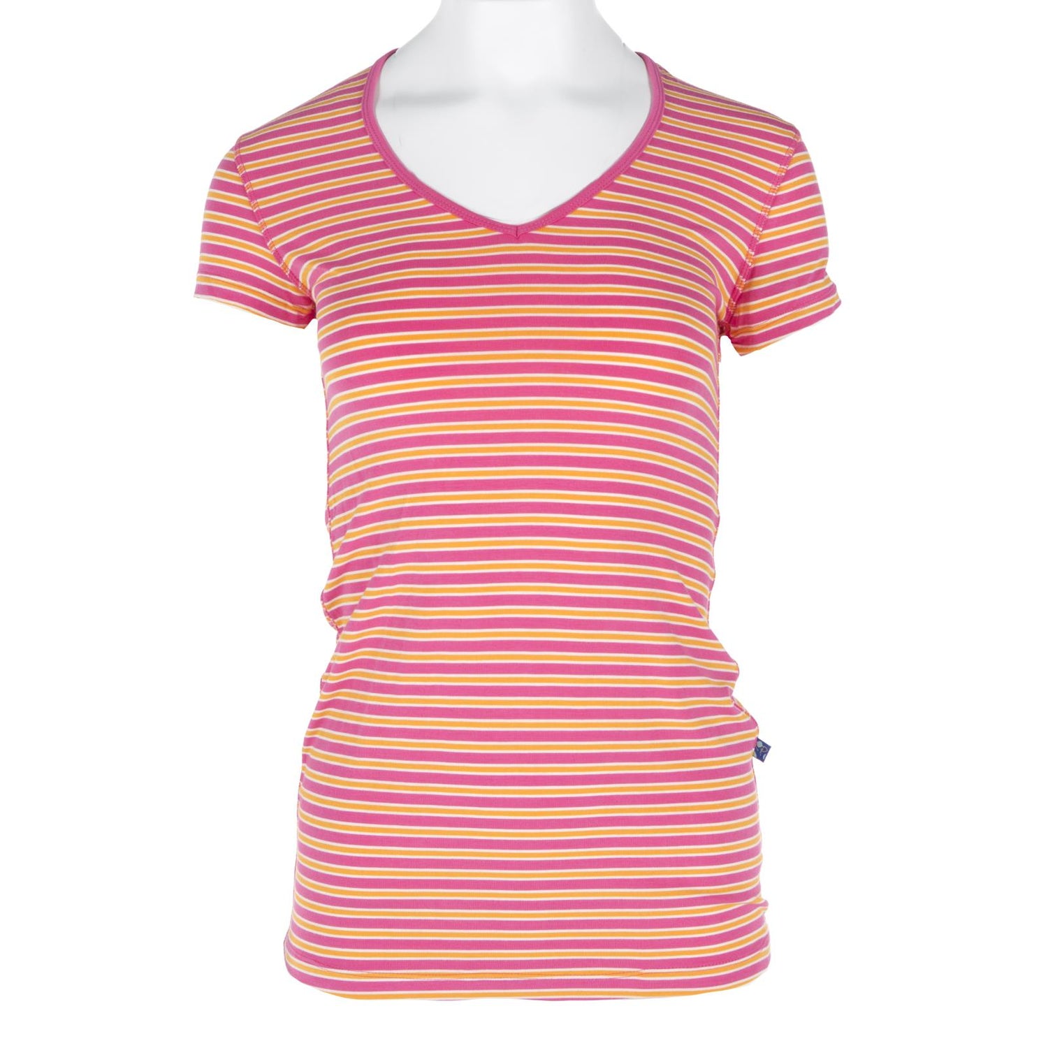 Print Short Sleeve One Tee in Flamingo Brazil Stripe