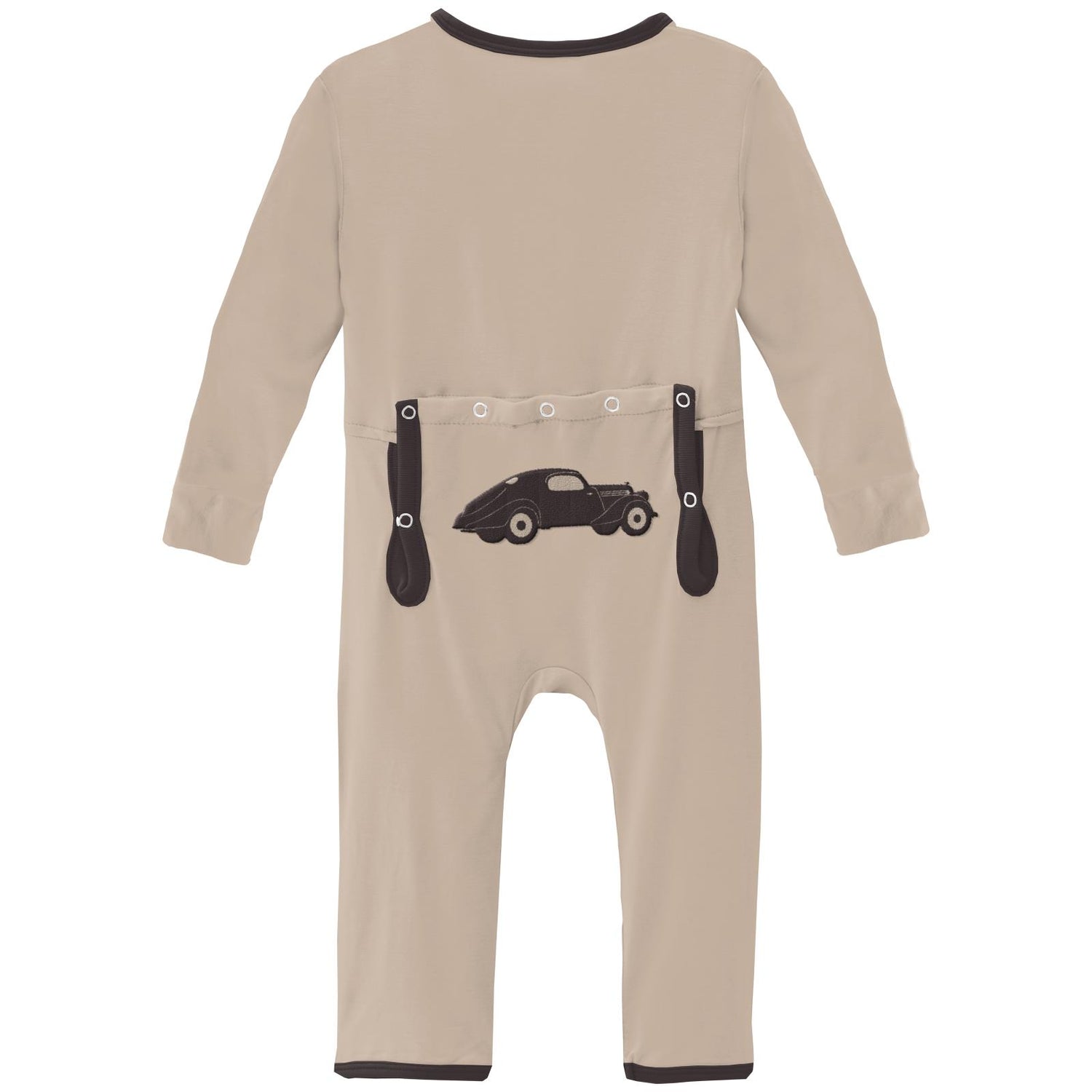 Applique Coverall with Snaps in Burlap Vintage Cars